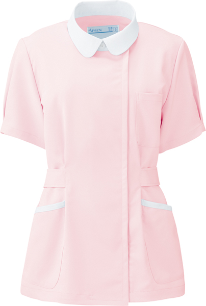 Kazen 株式会社アプロンワールド 279 23 レディース半袖ジャケット ピンク アレニエ 医療白衣ユニフォーム Com