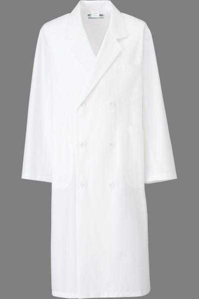 KAZEN/株式会社アプロンワールドの白衣-255-90メンズダブル診察衣