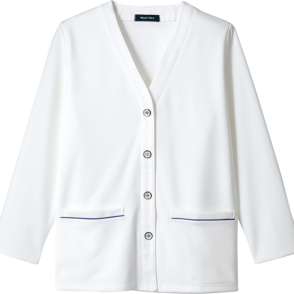 住商モンブラン-76-031 レディースカーディガン ホワイト&times;ネイビー