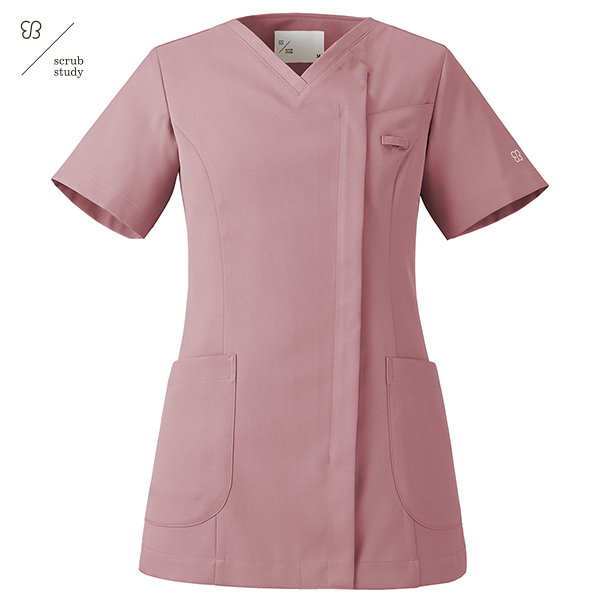 ピンク モンステラ柄 南国 スクラブ 新品未使用 ピンク モンステラ柄