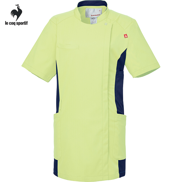 白衣 le coq sportif-UQW1049-60 バイカラージャケット ライム