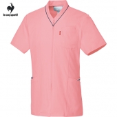 白衣 le coq sportif-UQM1529-90 Vネックスクラブ ピンク