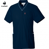 白衣 le coq sportif-UQM1529-5 Vネックスクラブ ネイビー