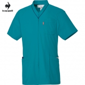 白衣 le coq sportif-UQM1529-4 Vネックスクラブ ターコイズ