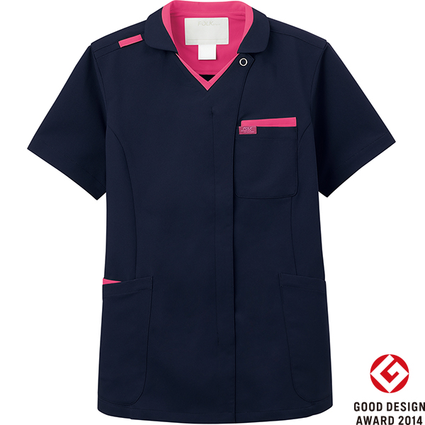 2025年最新白衣-FOLK/フォーク-7107SC-13】男女兼用ジップスクラブ