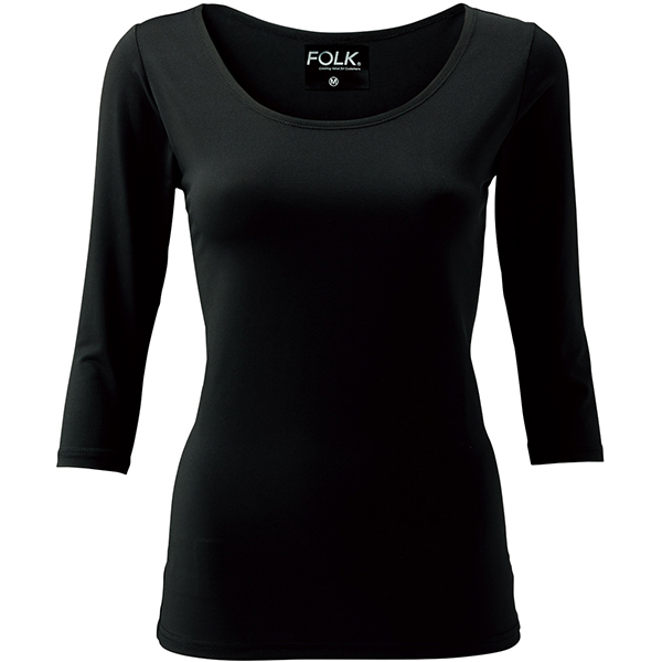 2016年新商品-FOLK/フォークの白衣-9001-9レディーススクラブインナー7.5分袖カットソー