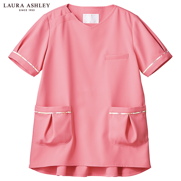 住商モンブラン株式会社-LW602-62 LAURA ASHLEYレディースナースプルオーバージャケット ローズ×ピンク