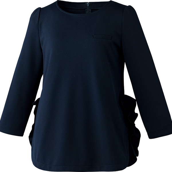 Unite/ユナイト-FR-0005-C5 7分袖フリルトップス ネイビー